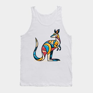 Pop art kangaroo illustration. cubism illustration of a kangaroo Tank Top